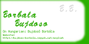 borbala bujdoso business card