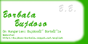 borbala bujdoso business card